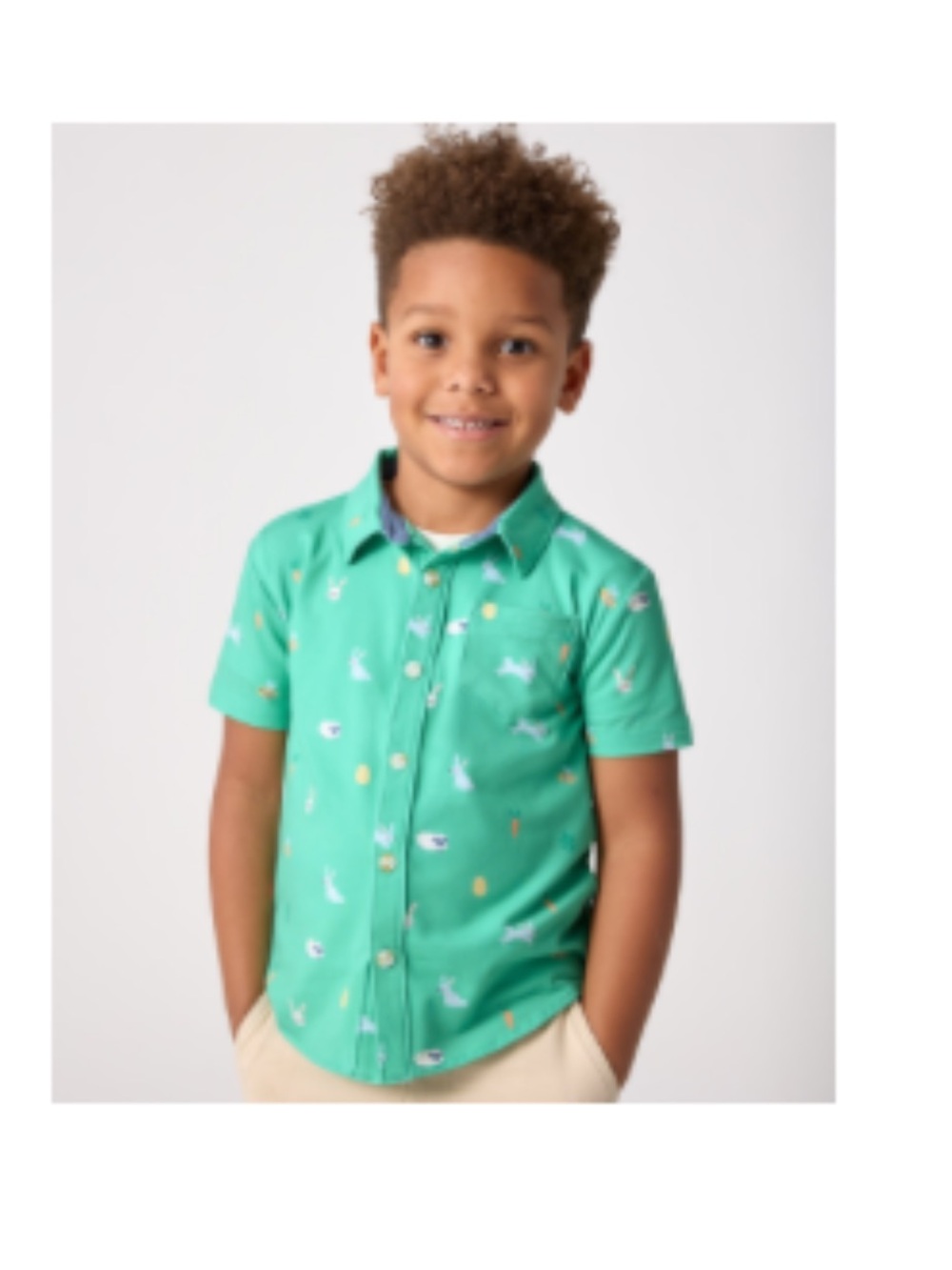 Little Sleepies Bunny Burrow Button Down Polo